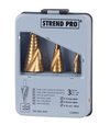 STREND PRO SS422/Sada vrták, 4-12, 4-20, 4-32 mm, TiN, HSS 4241, stupňovitý, špirálový do kovu