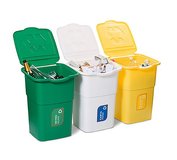 DEAhome ECO kôš 3x 50 lit, zelený-žltý-biely, na recykláciu odpadu