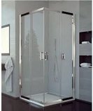 SanSwiss VALEA rohový sprchovací kút 90x90x190cm s dvojdielnymi posúvnymi dvermi, aluchróm / číre sklo