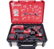 Set Worcraft XCUBE001 Toolbox skrutkovač CHD-S20LiBA + uhlová brúska CAG-S20LiBS-125mm bezuhlíkové 2x4.0Ah akumulátor 1x nabíjačka