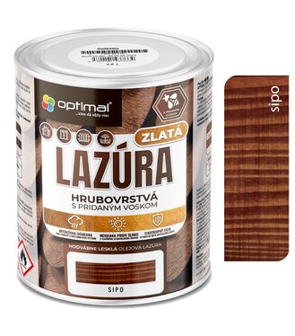 Optimal Zlatá lazúra Sipo 0,6l - laková olejová lazúra s voskami