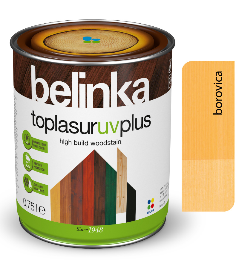 Belinka Toplasur UV Plus, borovica 13 - Hrubovrstvá lazúra 5l