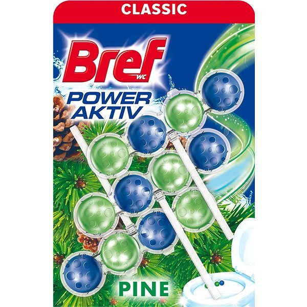 Bref WC Tuhý blok Power Aktiv Pine 3x50g