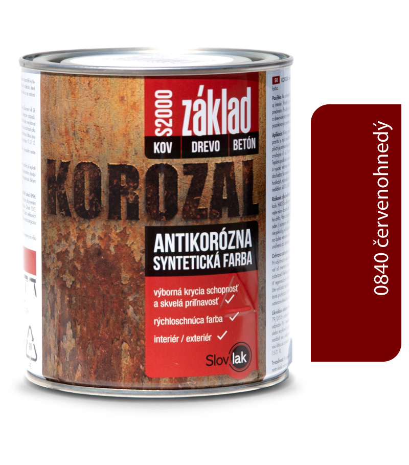 Slovlak Korozal Základ S2000 0840 červenohnedý 10kg