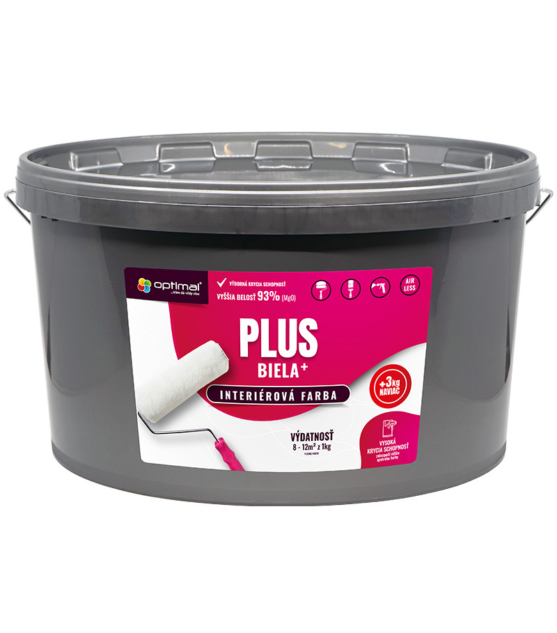 Optimal Plus - interiérová biela farba 15+3kg grátis