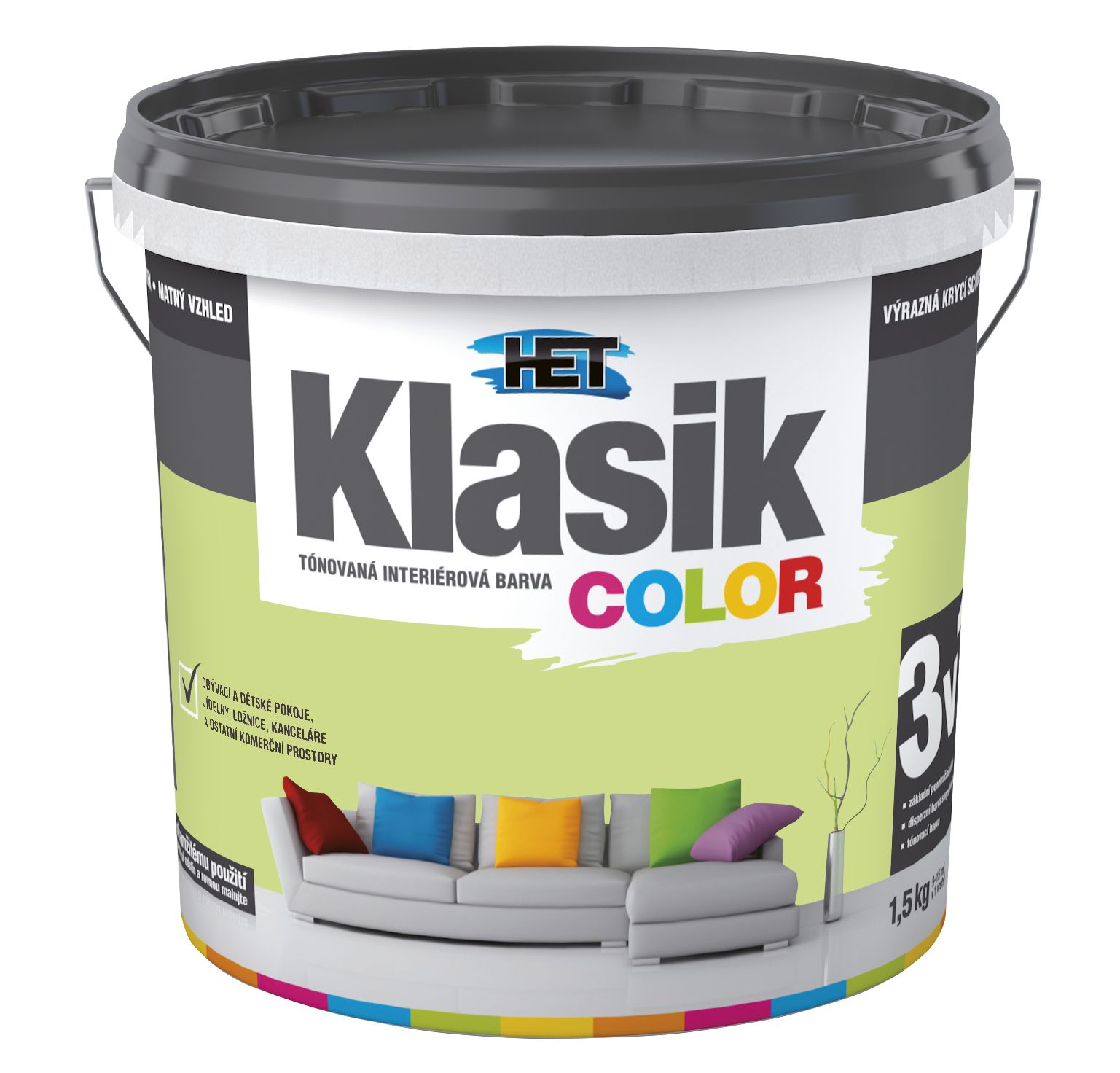 Het Klasik Color 0528 zelený pistáciový 1,5kg