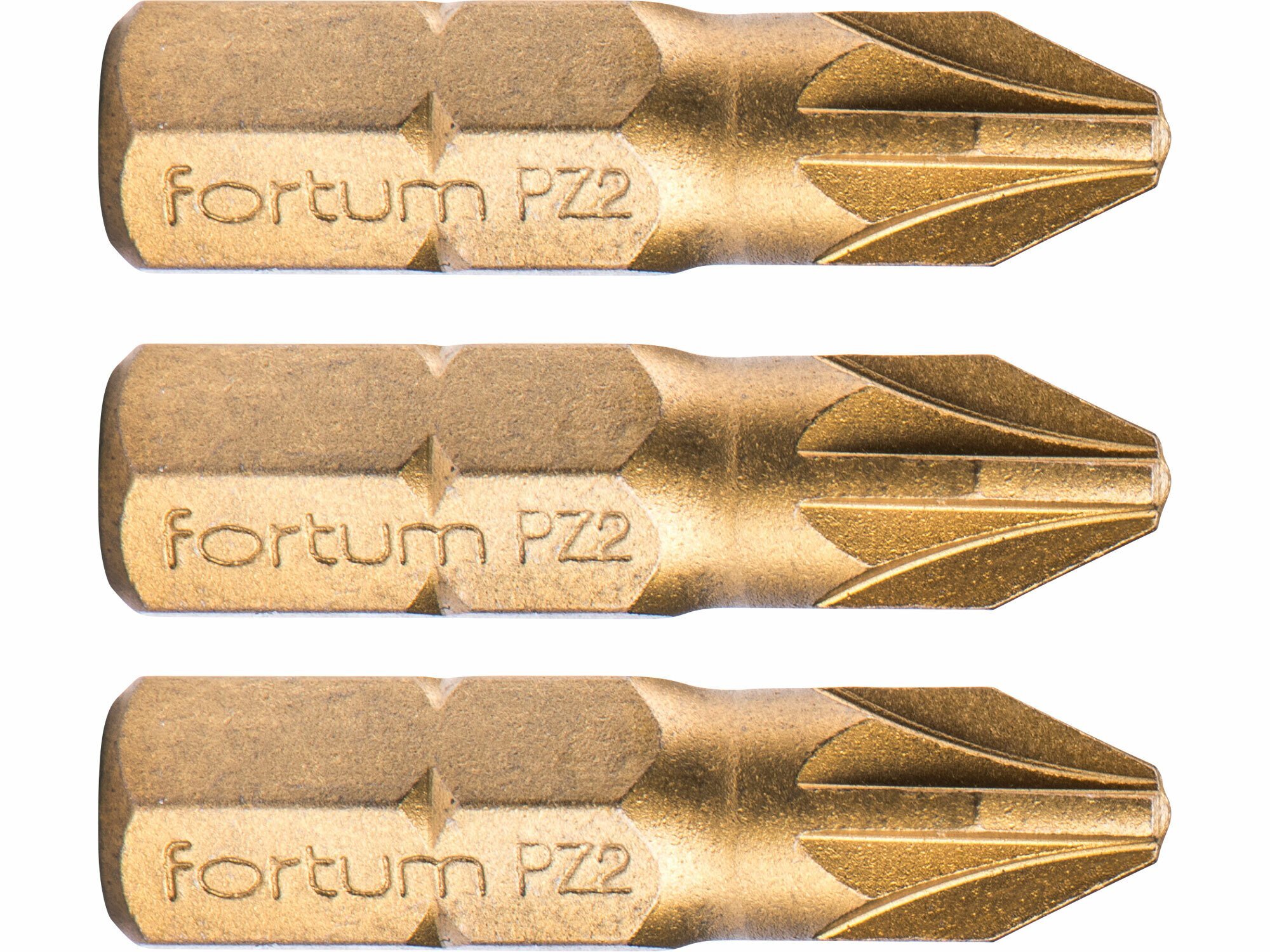 Fortum Bit krížový PZ2x25mm, S2, TiN 3ks/bal