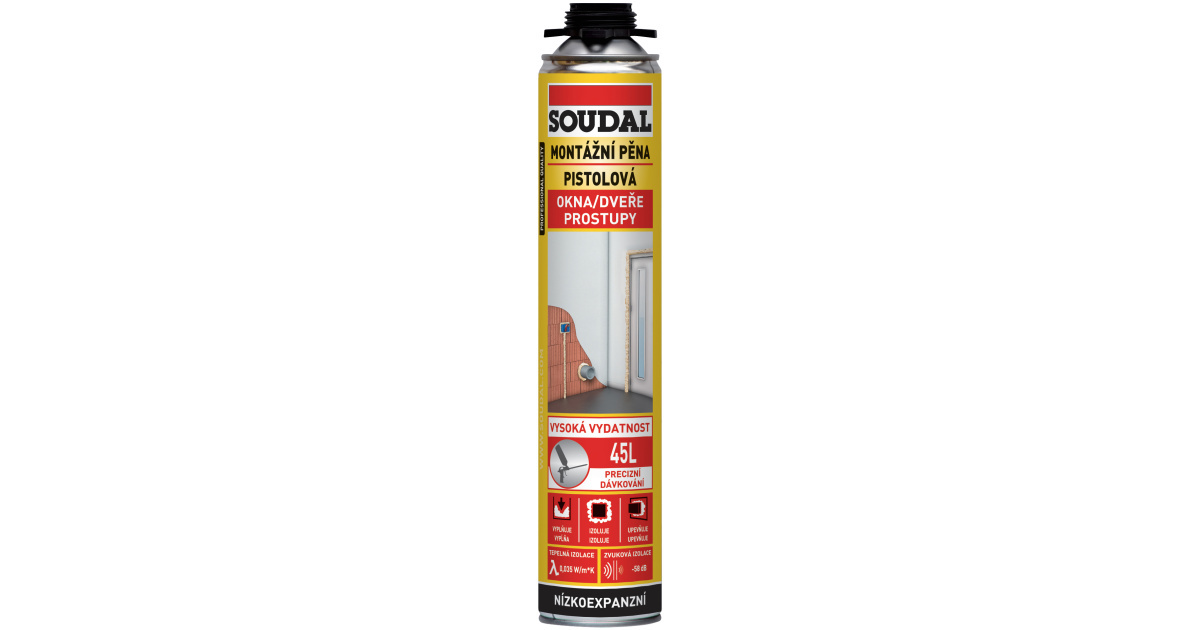 Soudal PU pena pištoľová 750ml nízkoexpanzná